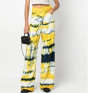Darkpark Jeans‎ Cotton Tie Dye Yellow/Blue/White Pattern Straight leg size 25